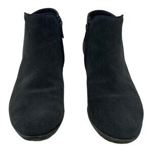 Blondo gray suede block heel waterproof booties size 8.5
